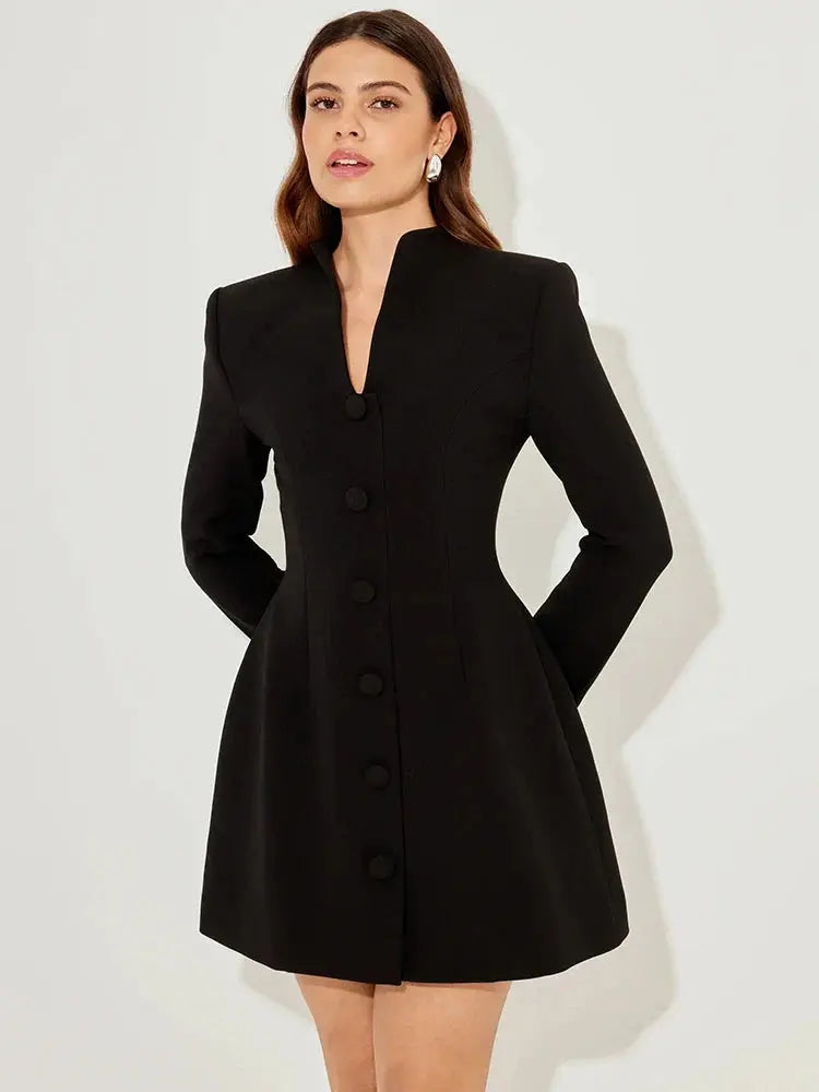 Chic Single-Breasted Mini Dress