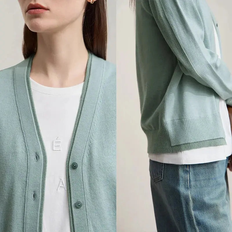 Chic Minimalist V-Neck Cardigan
