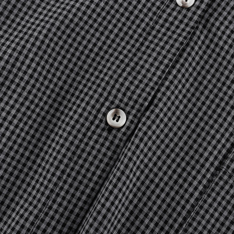 3-Piece Gray Plaid Cotton Lounge Set Loose Summer Outfit