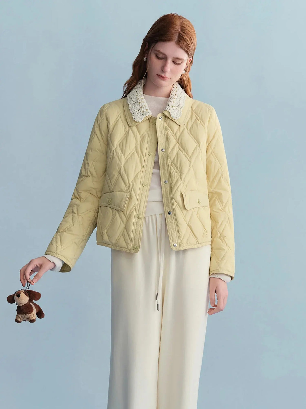 Chic & Cozy Plus Size Cream Quilted Puffer