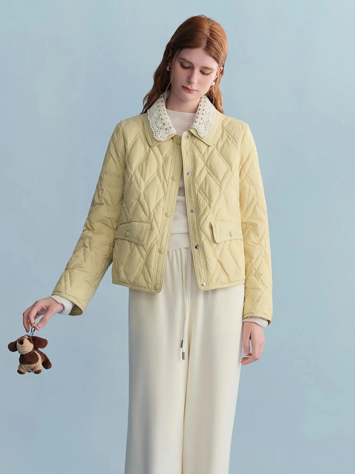 Chic & Cozy Plus Size Cream Quilted Puffer