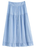 Plus Size Striped Shirt & Skirt Set