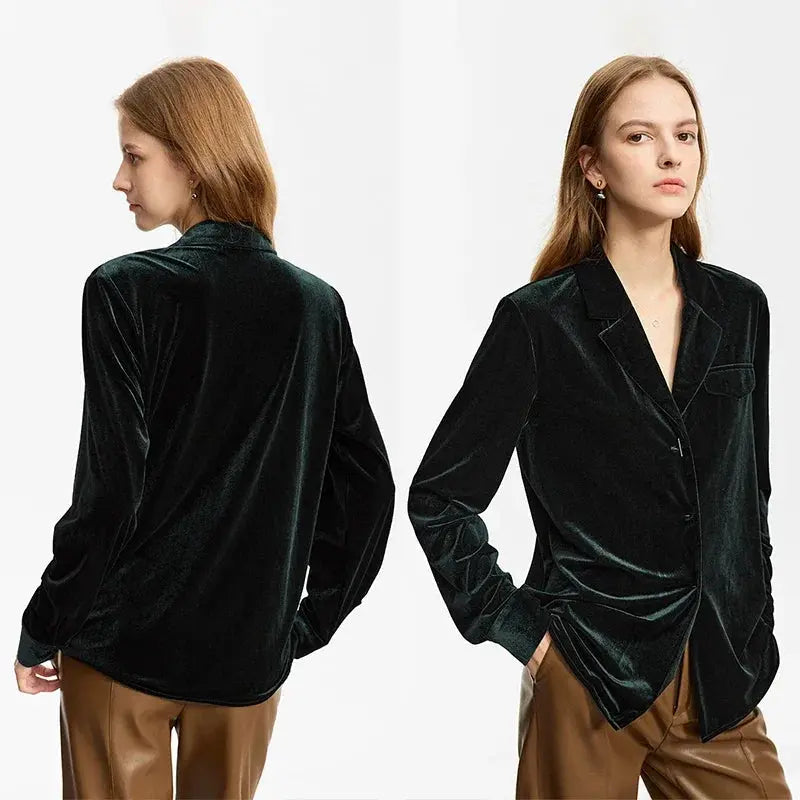 Women's Retro Velvet French Shirts