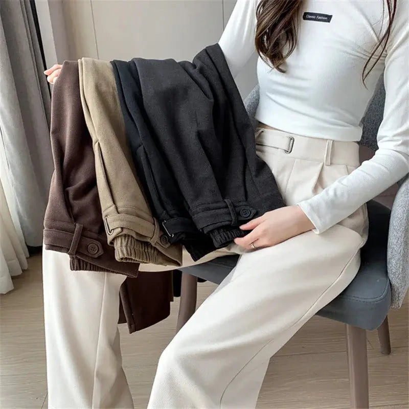 High-Waist Wide-Leg Wool Trousers