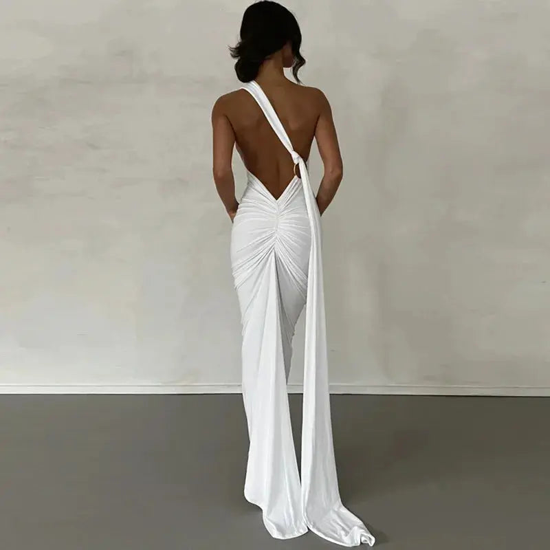 Elegant evening gown for weddings and formal events.