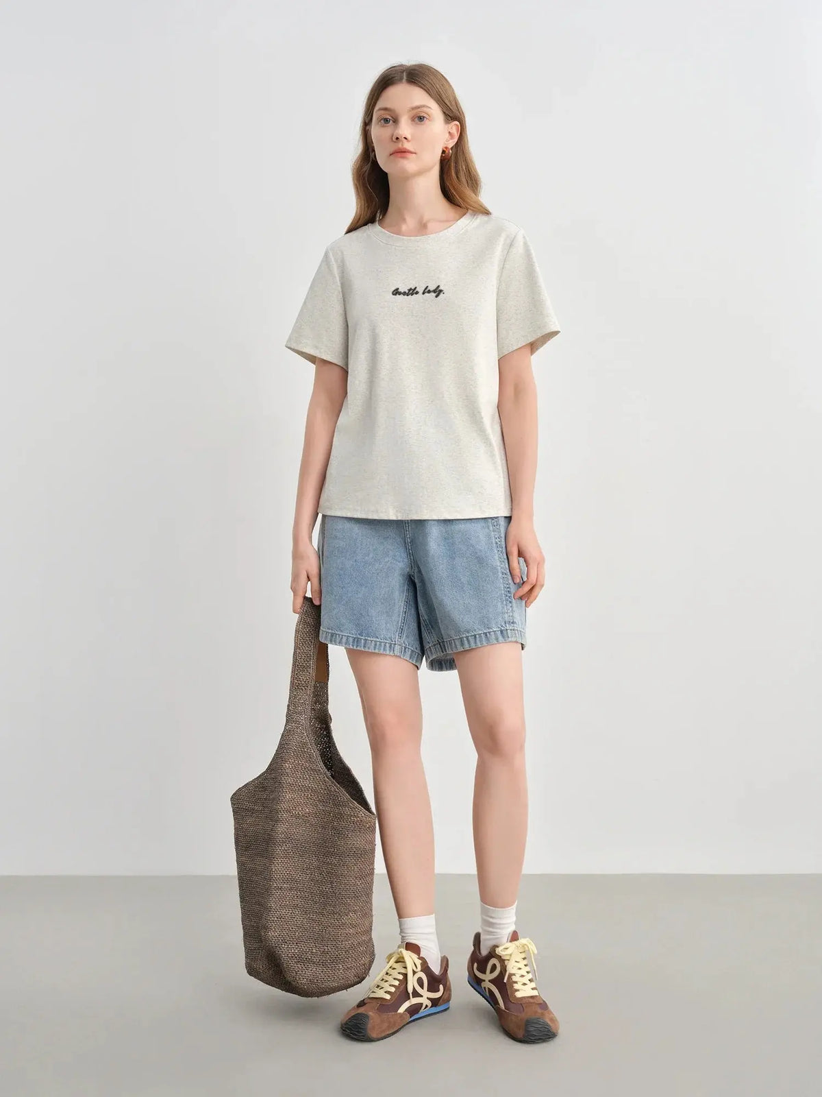 Plus-Size Contrast Letter Tee