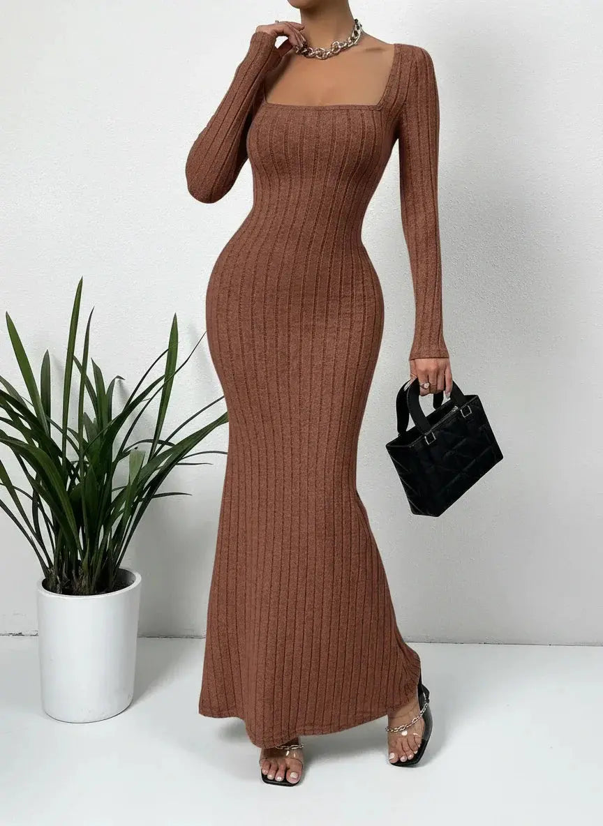 Women's Square-Neck Knit Dress