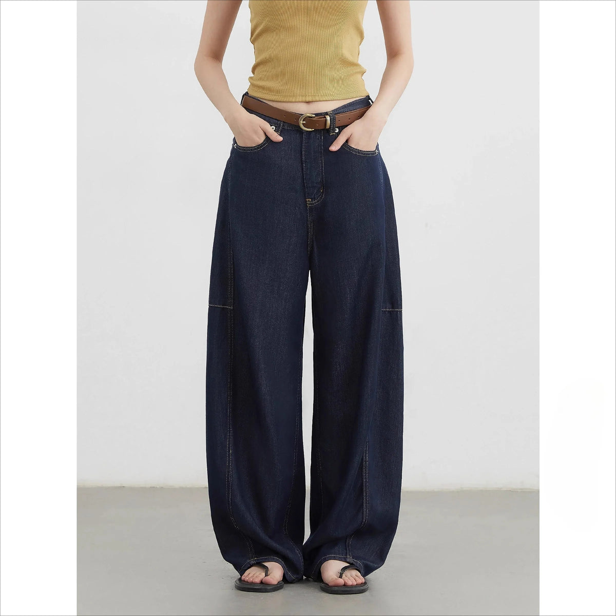 High Waist Split Hem Wide Leg Jeans Women’s Loose Denim