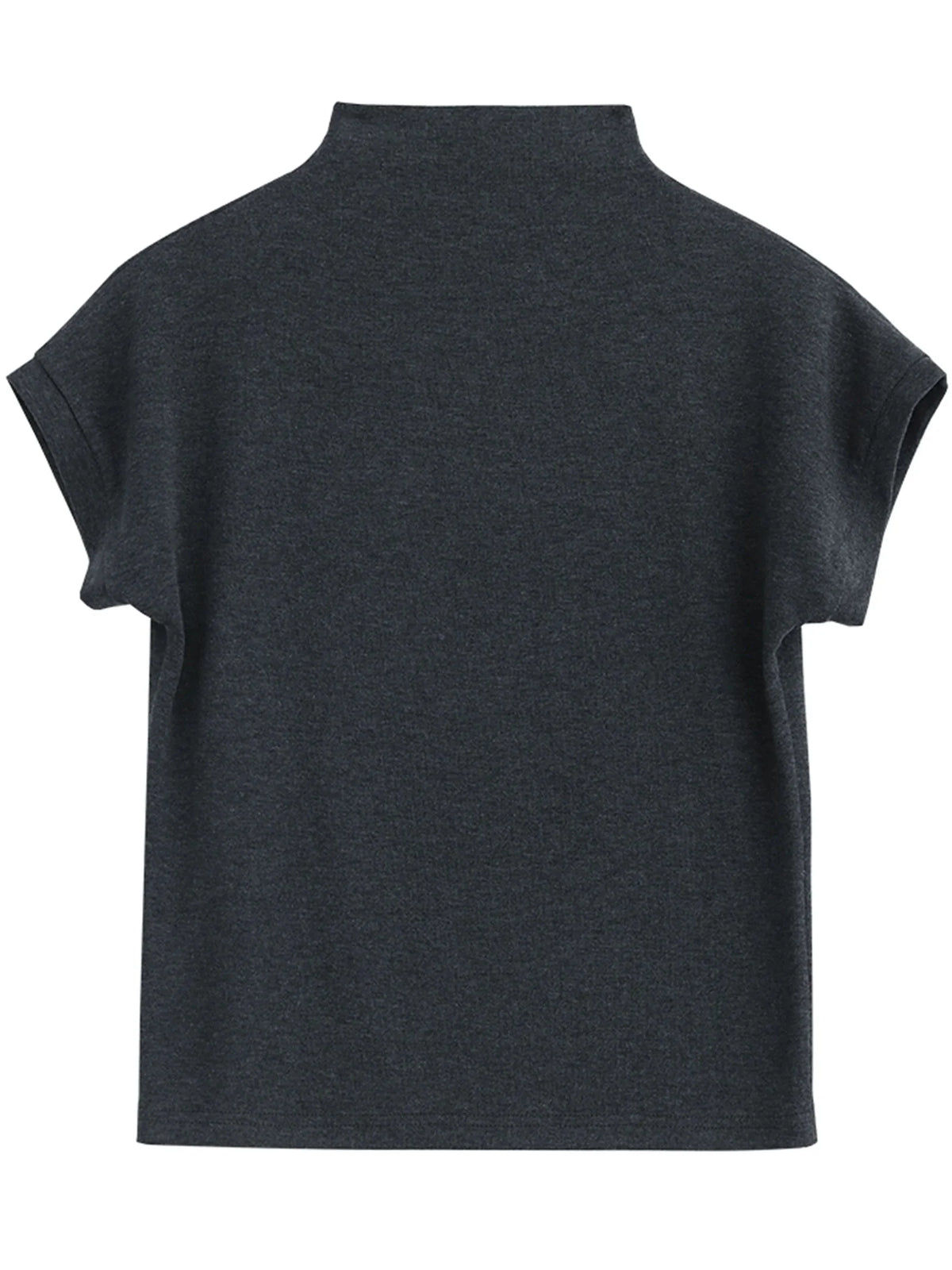 Slim Fit Half High Neck T-Shirt Elastic Basic Tee
