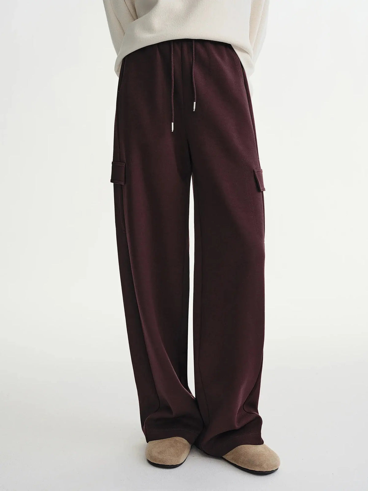Plus-Size Wide-Leg Drawstring Pants for Winter