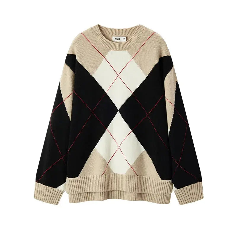 Women's Diamond Color Block Sweater