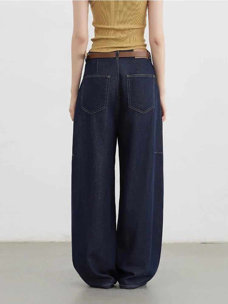 High Waist Split Hem Wide Leg Jeans Women’s Loose Denim