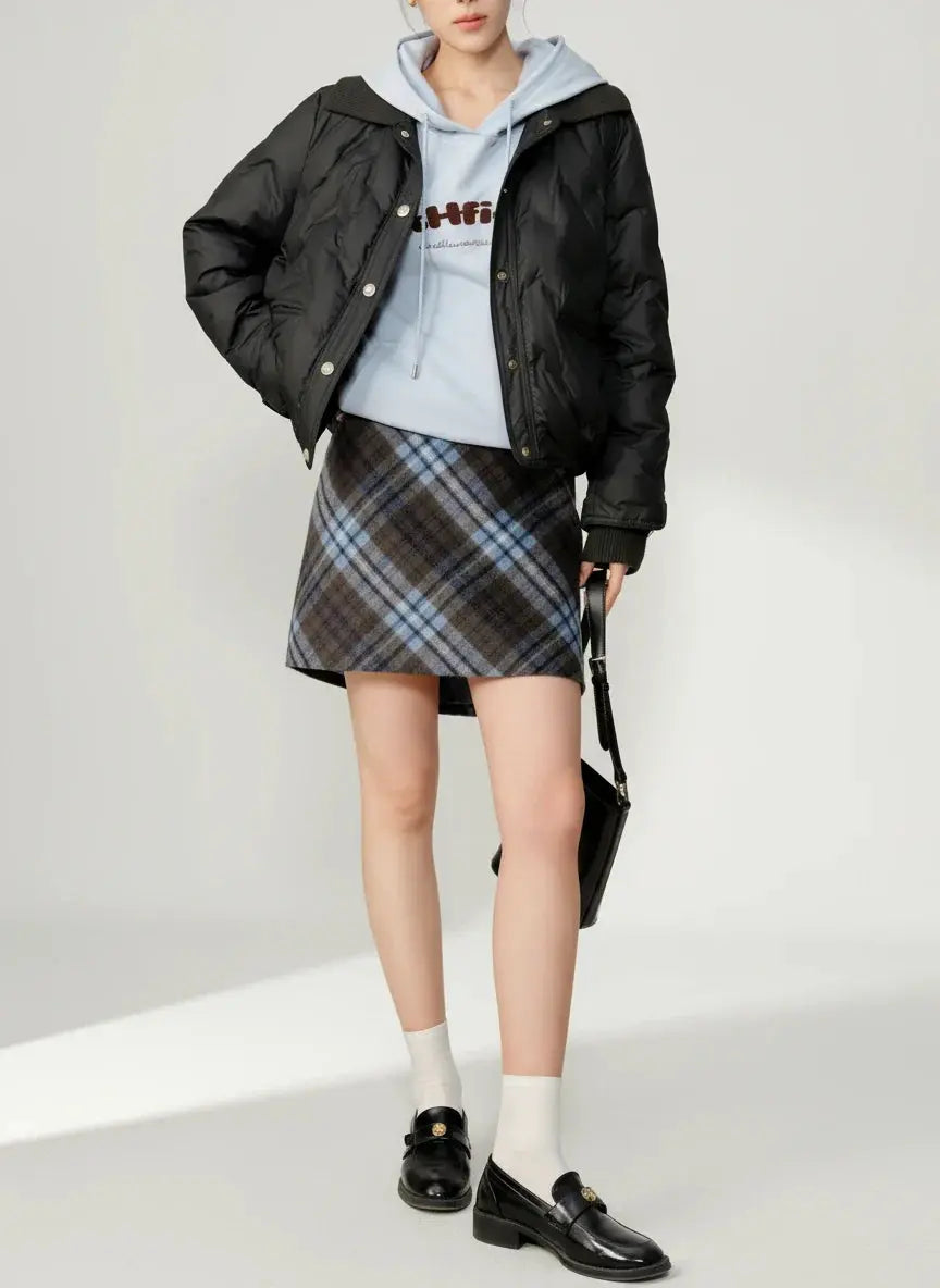 Winter Thicken Plaid Mini Skirt
