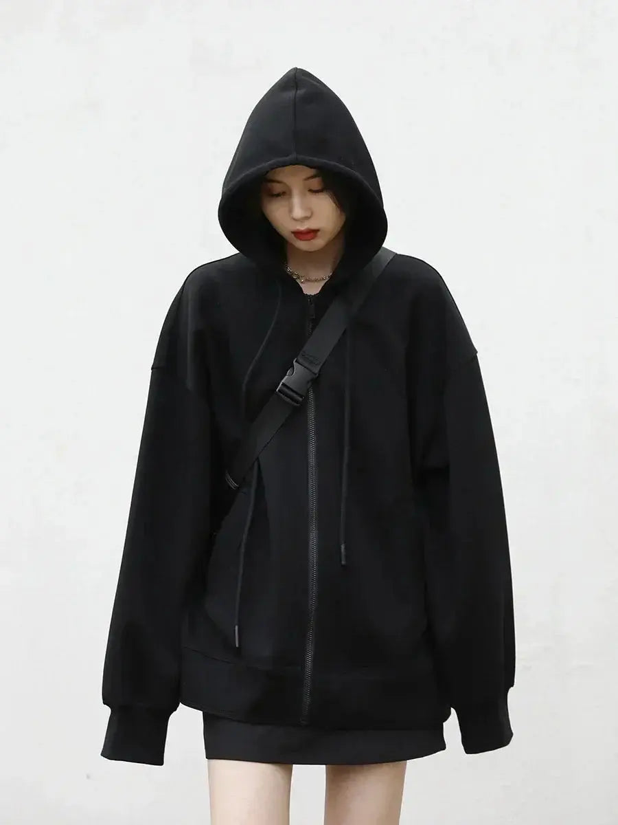 Women's Casual Loose Solid Hooded Overcoat