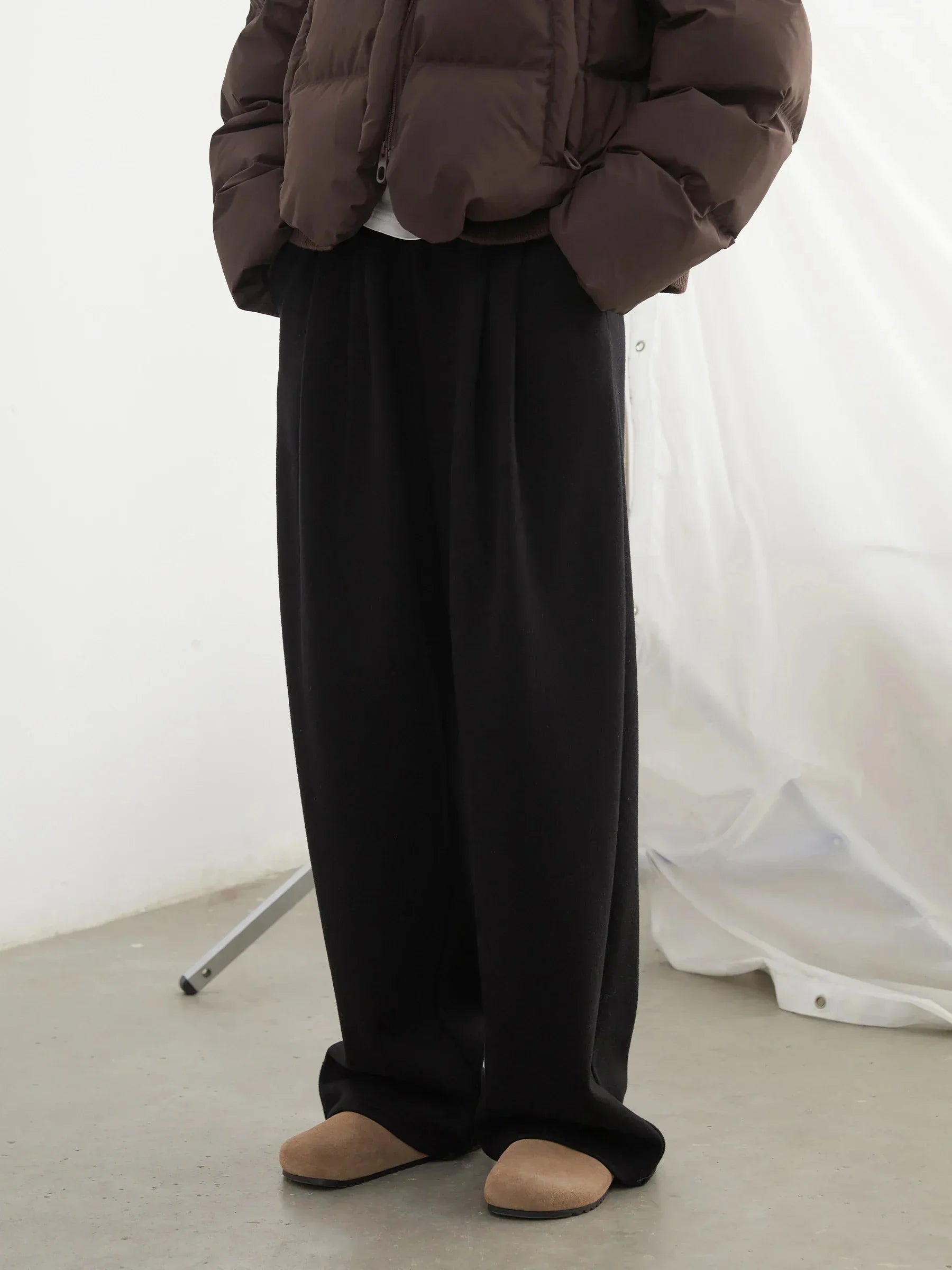 Women’s High Waisted Wide Leg Winter Pants Plush & Thick