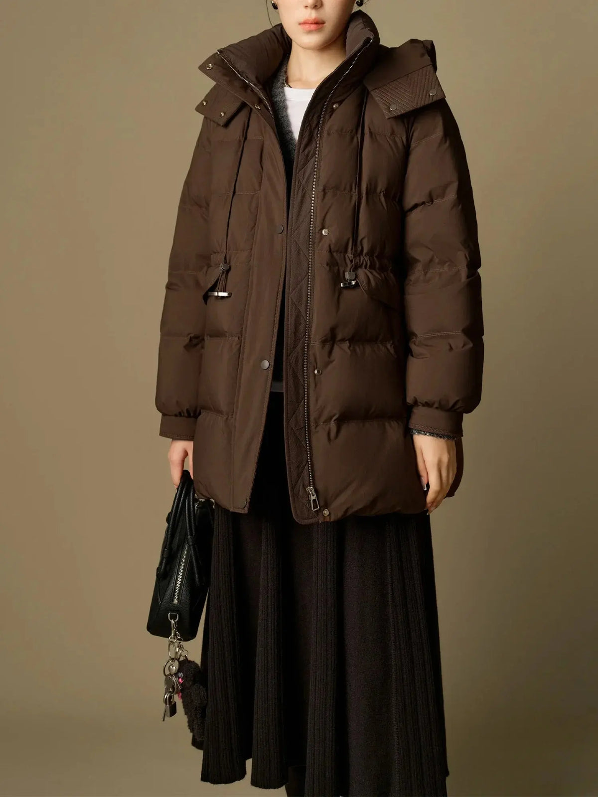 Women's Warm Brown Puffer Jacket