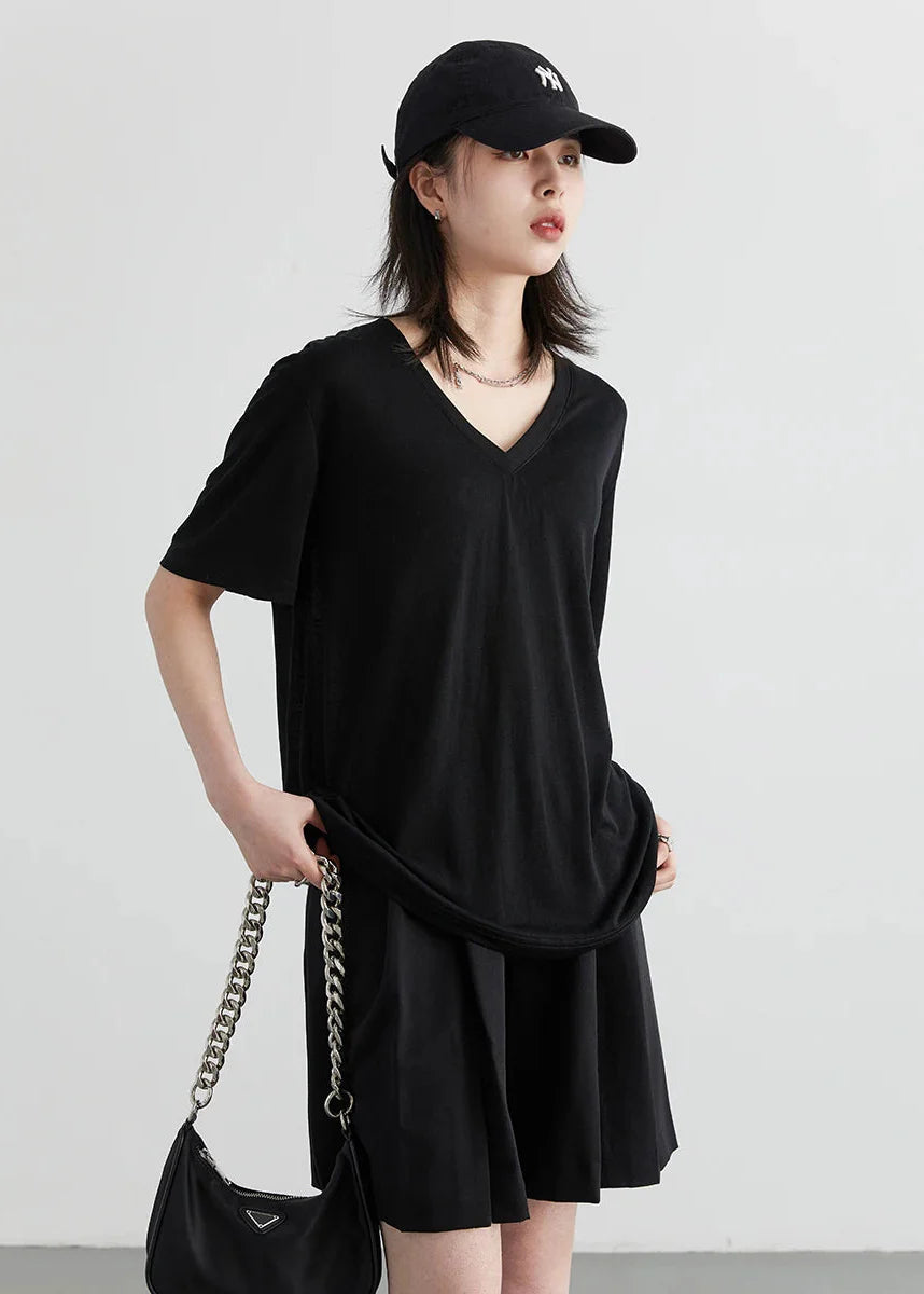 Loose Casual T-Shirt - Basic Short Sleeve Summer Tee