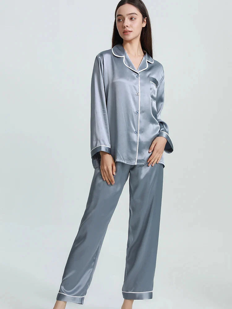 Mulberry Silk 2-Piece Pajama Set Long-Sleeved