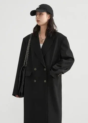 Women’s Double-Breasted Trench Coat Casual Long Overcoat