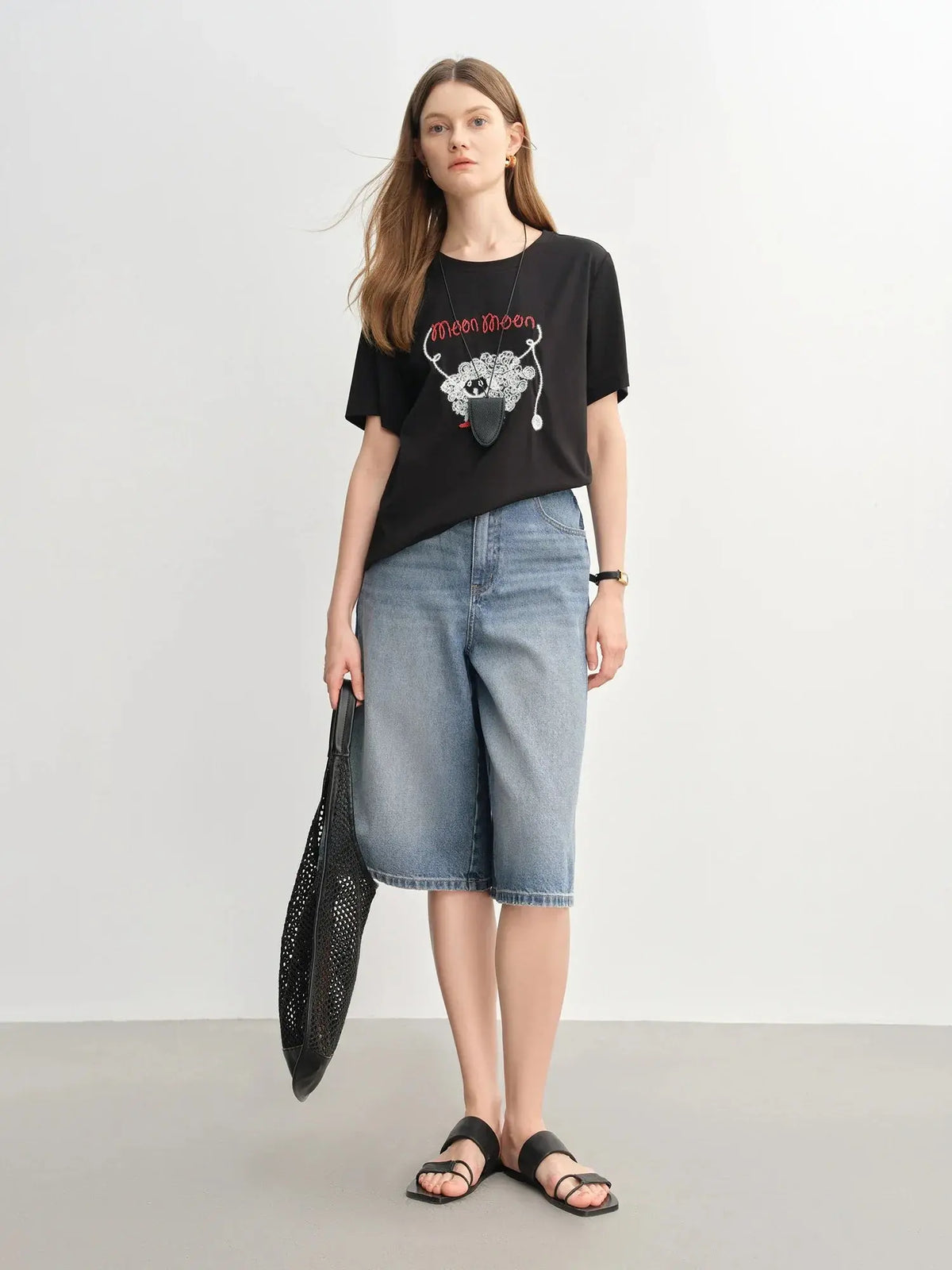 Plus Size High-Waisted Wide-Leg Casual Jeans