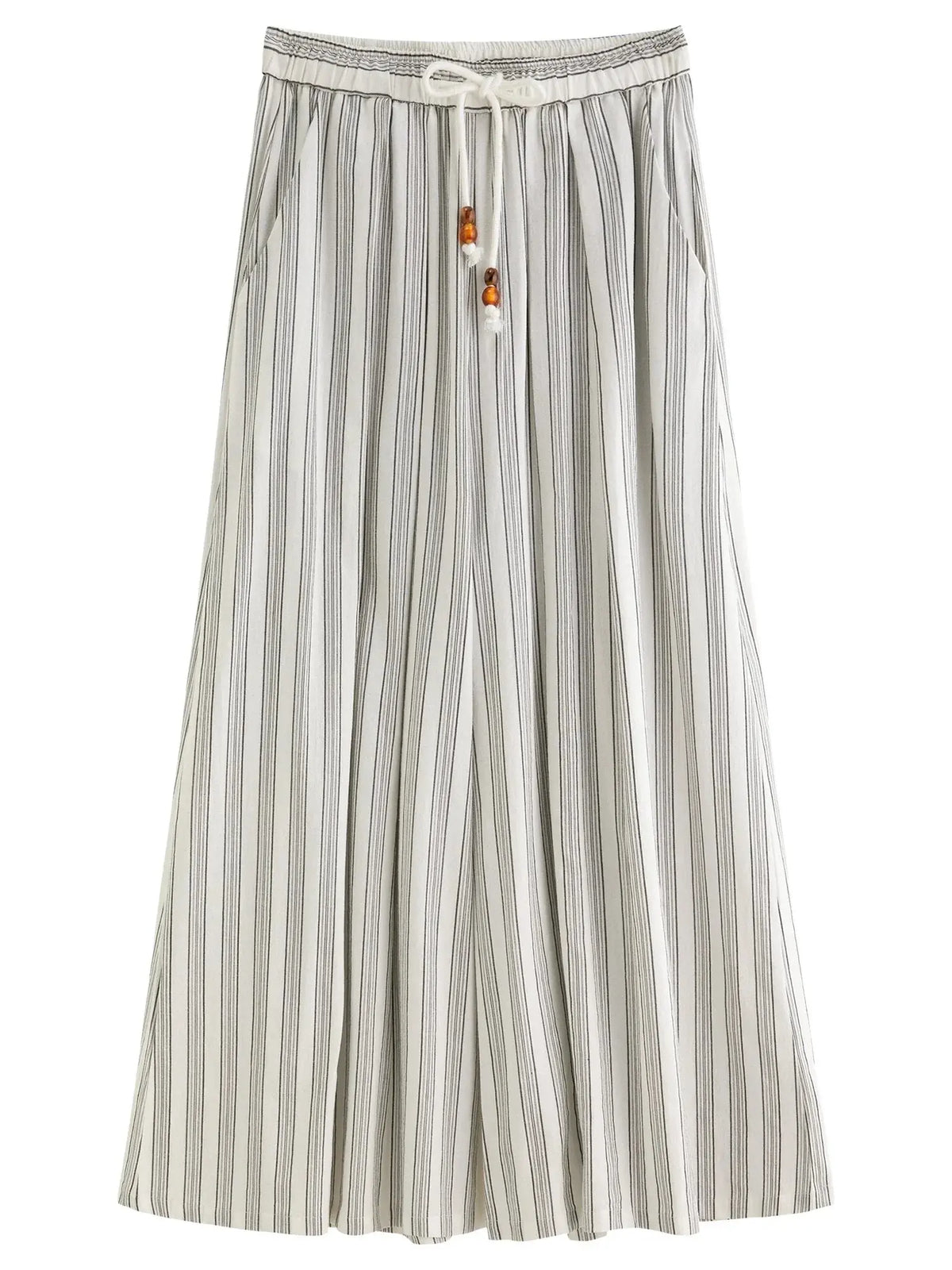 Minimalist Summer Drawstring Cotton-Linen Textured Trousers