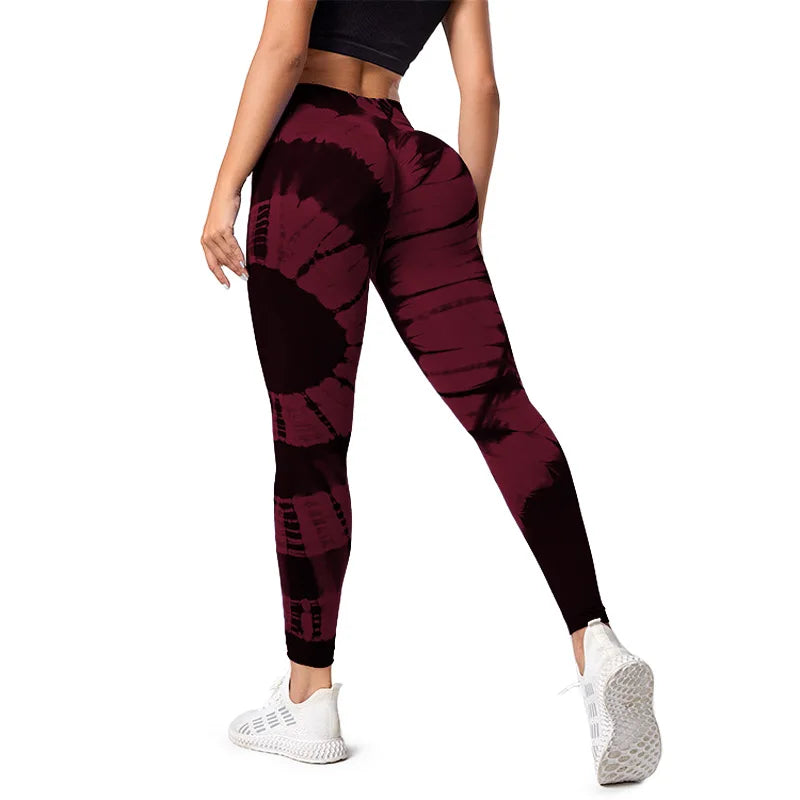 New Tie-Dye Seamless Yoga Leggings Breathable Gym High Waist Sports Leggings Women  Fitness Running Exercise Hip Lift Pants