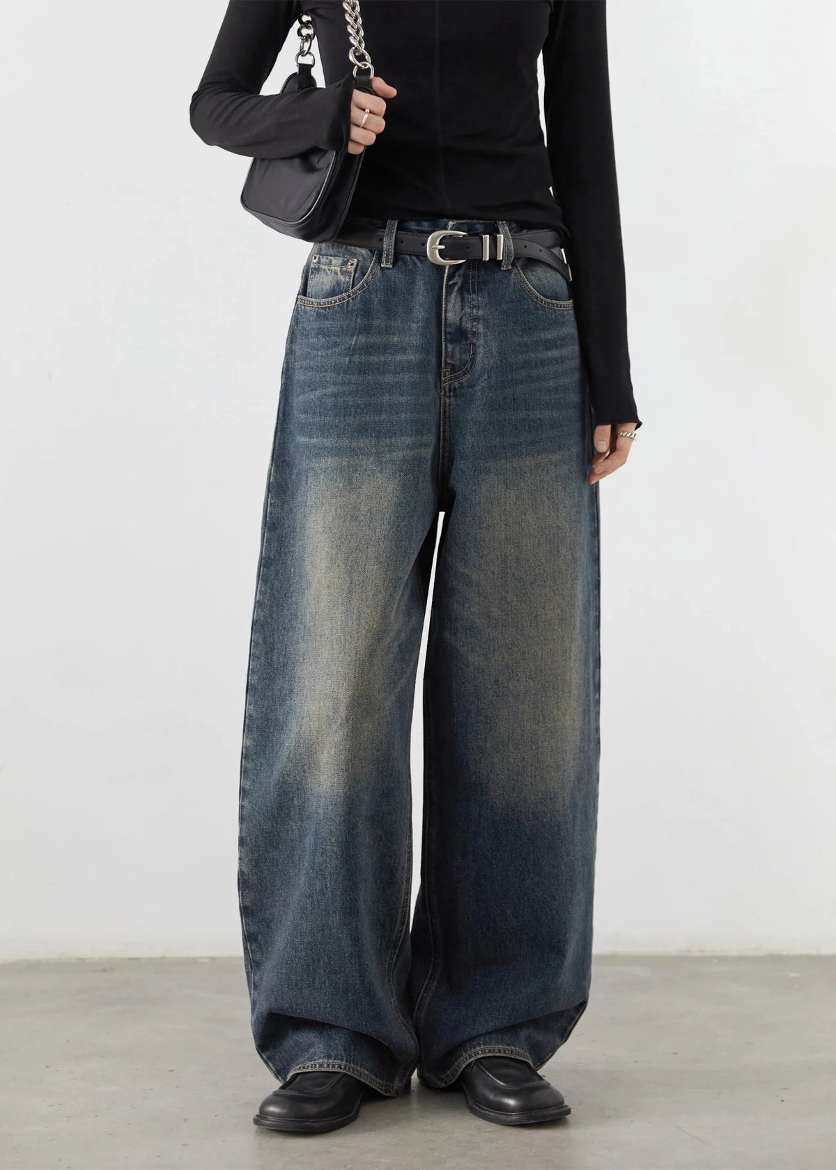 Plus Size Retro Wide Leg Jeans Spring & Autumn Denim