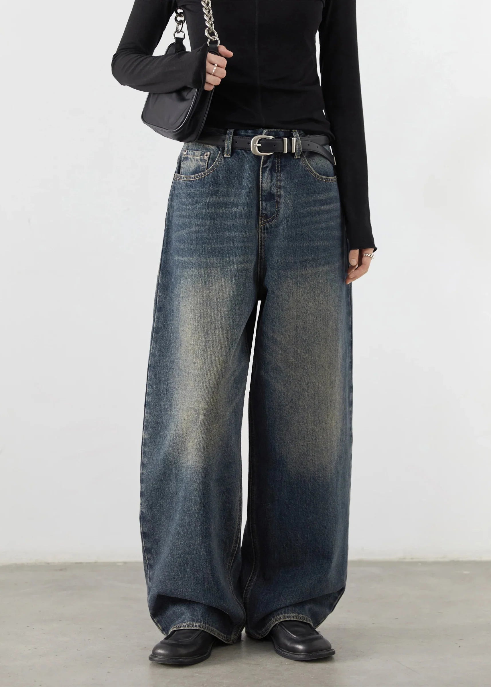 Plus Size Retro Wide Leg Jeans Spring & Autumn Denim