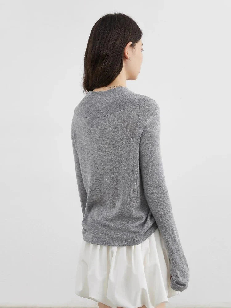 Lace-Up Sweater Loose Casual Knitted Jumper