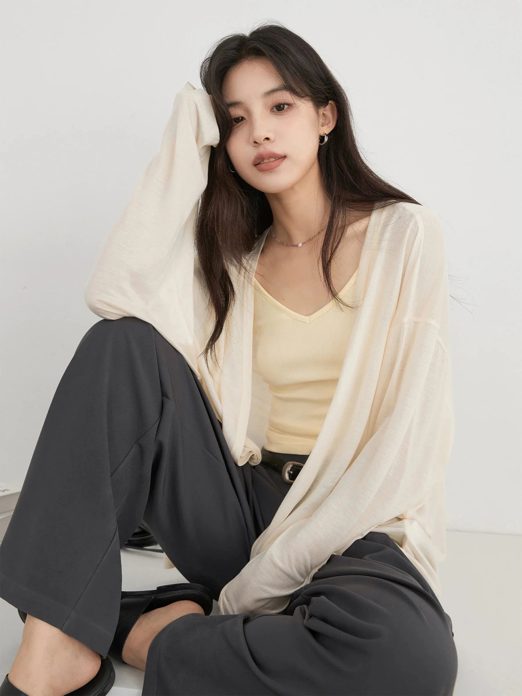 Lace-Up Summer Cardigan Sun Protection Shawl Coat