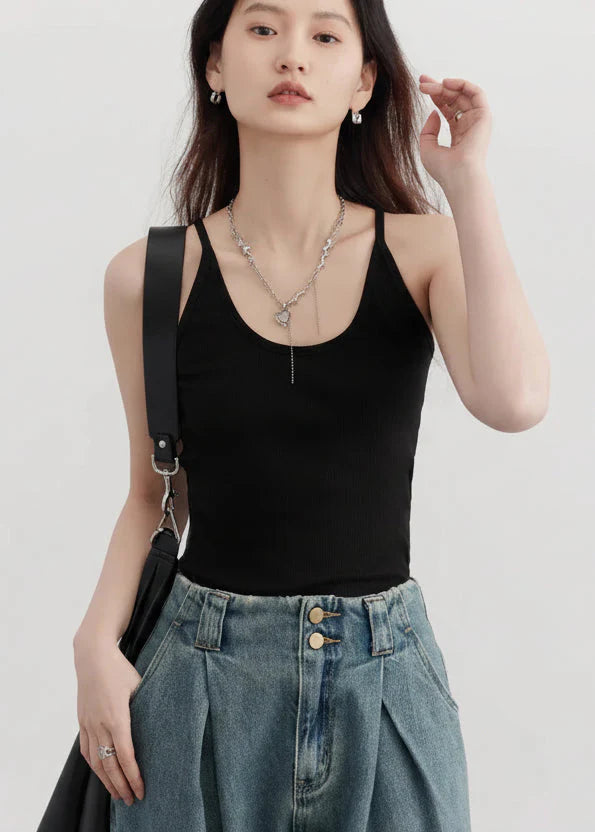 Slim Fit U-Neck Camisole Basic Summer Tank Top