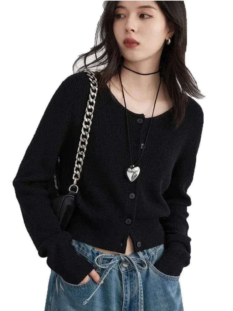 Round Neck Knit Cardigan Loose Spring Sweater