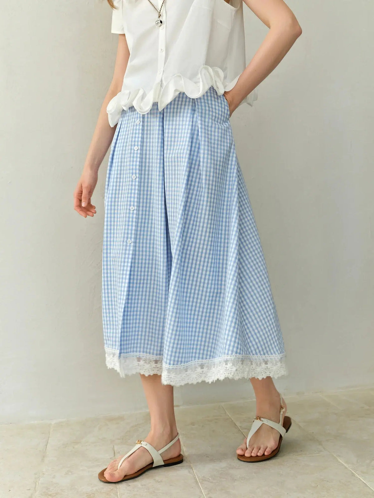 Plus Size Checkered Summer Skirt