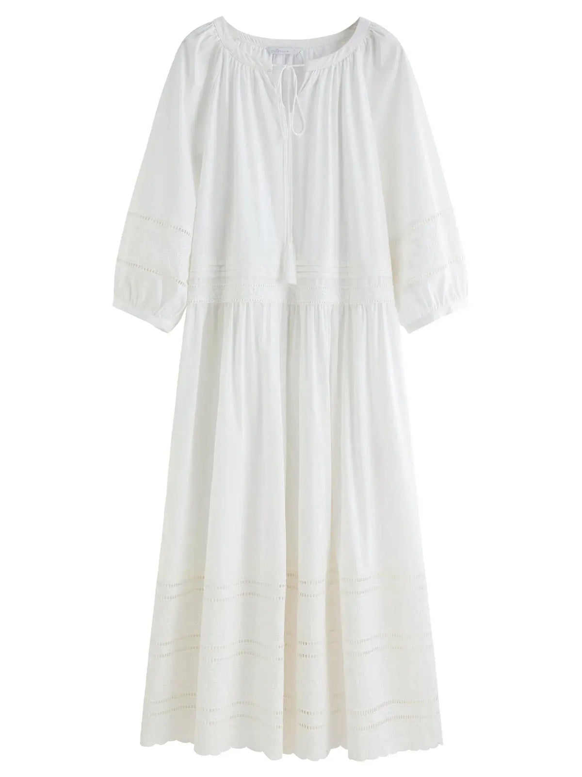 Relaxed Fit French-Inspired Lace Panel Dress