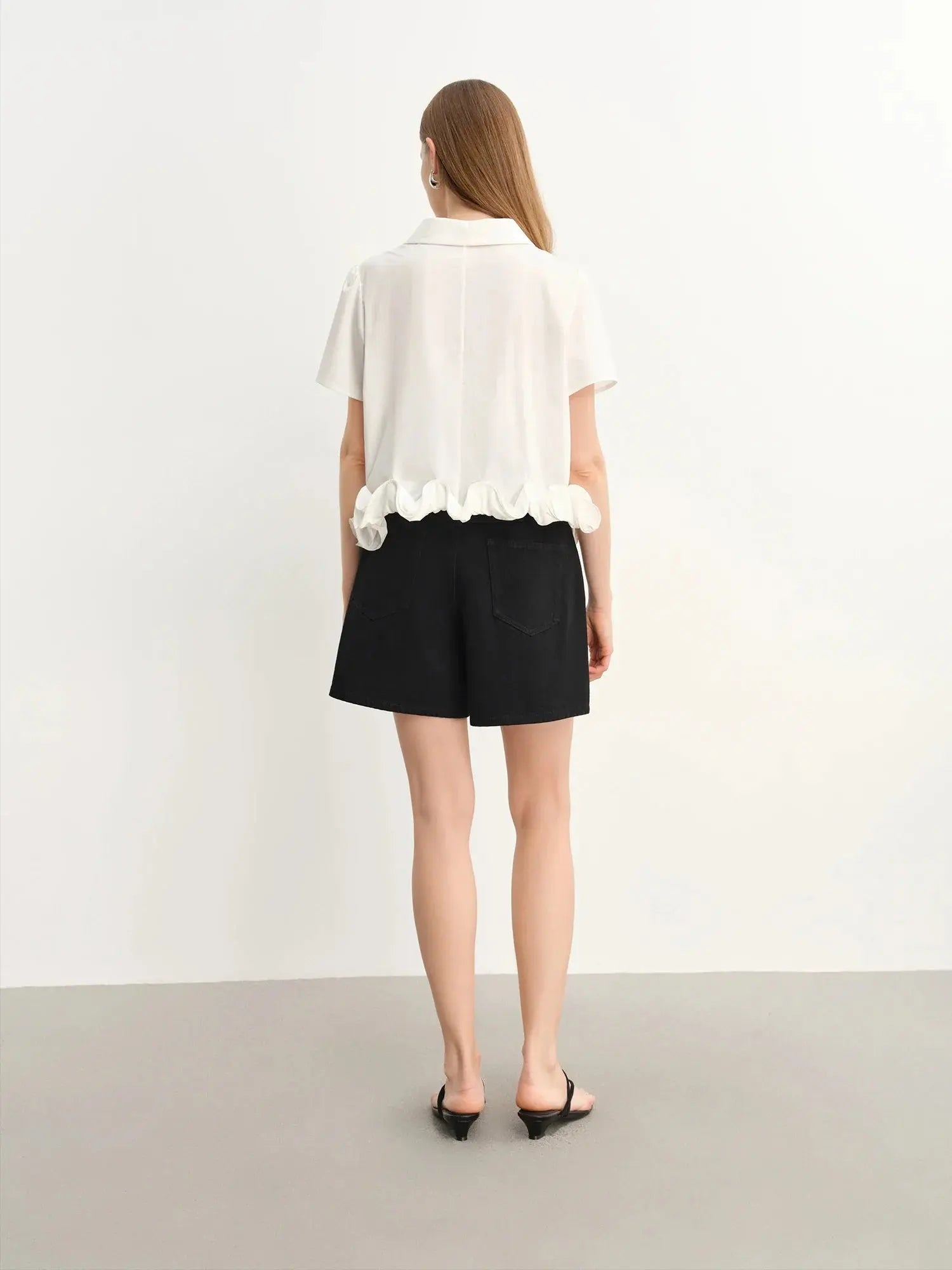 Chic Plus-Size Beaded Denim Shorts
