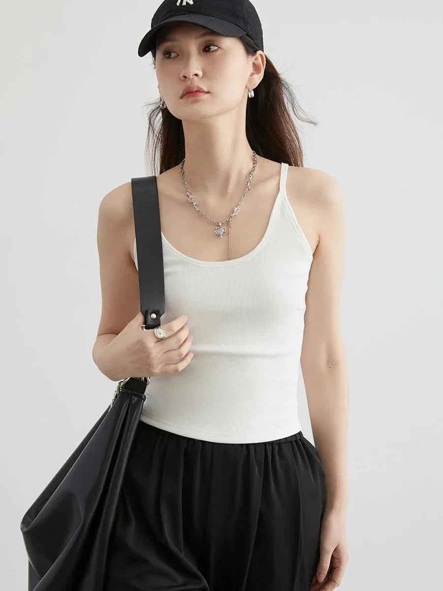 Slim Fit U-Neck Camisole Basic Summer Tank Top