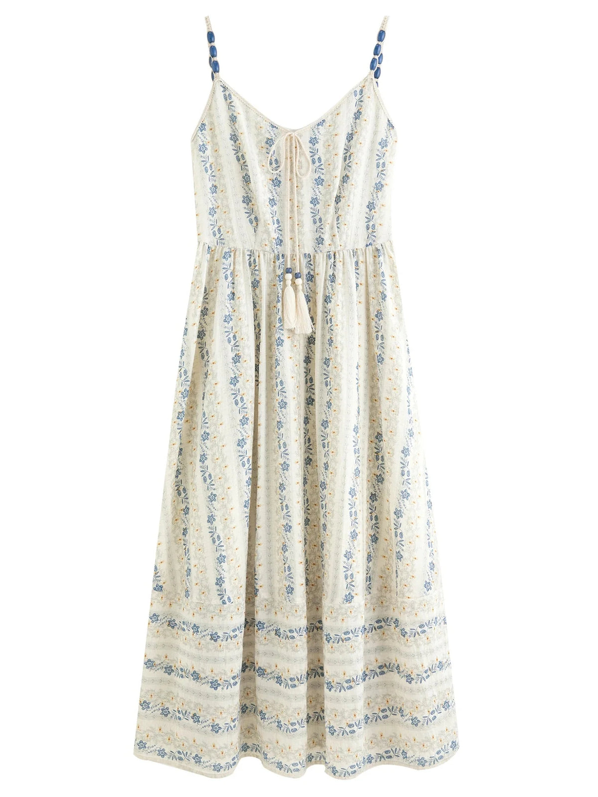 Textured Bead Sundress Fluid Tassel Resort Wear