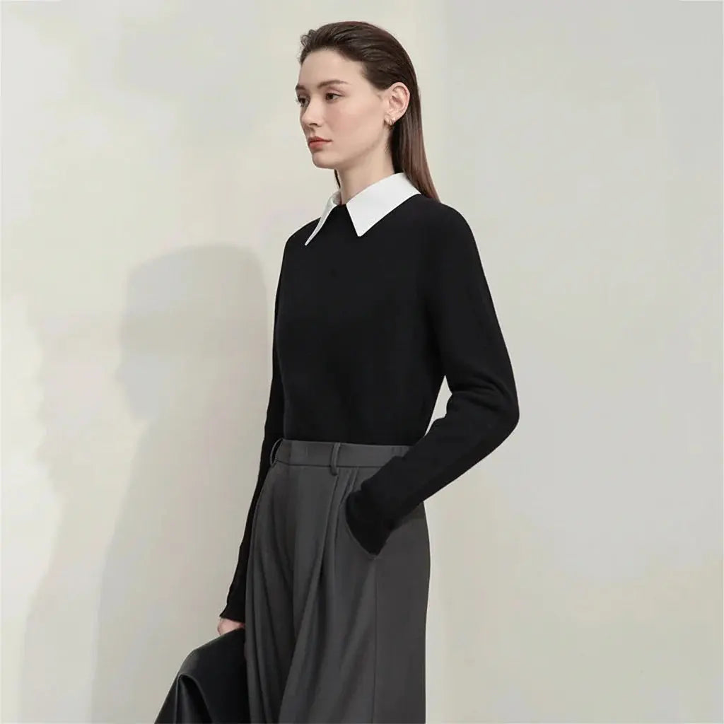 Solid Color Long Sleeve Knit Top