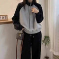 Women's Half-Zip Stand Collar Crop Sweatshirt
