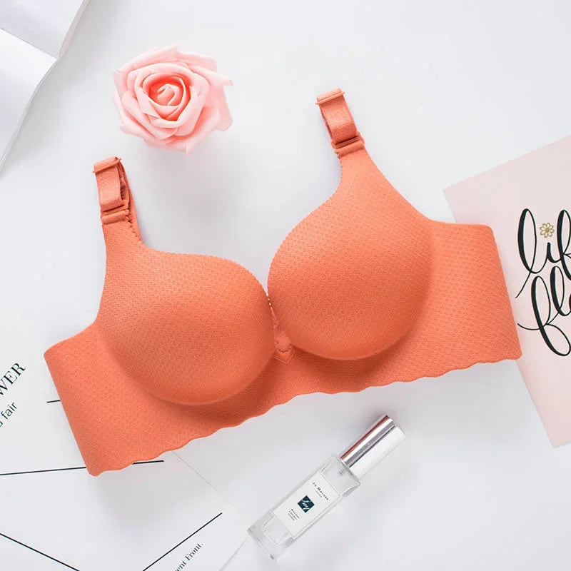 2025 Extreme Push-Up Bra 8cm Pads for Small Bust Wireless Double Cup Lift & Natural Shape Adjustable Plunge Deep V Bras