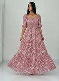 Plus Size Floral Fitted Woven Dress