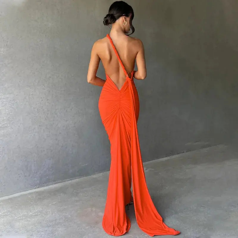 Elegant evening gown for weddings and formal events.
