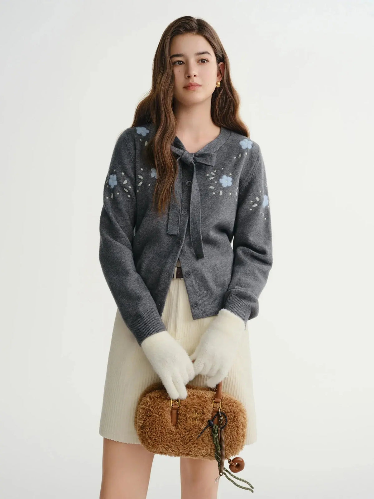 Chic Plus Size Floral Open-Front Sweater