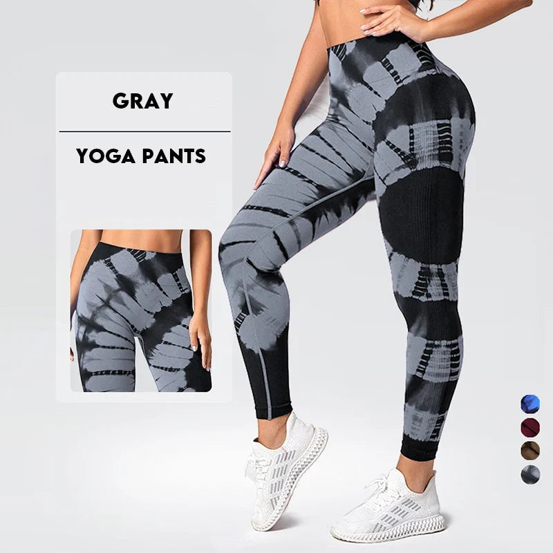 New Tie-Dye Seamless Yoga Leggings Breathable Gym High Waist Sports Leggings Women  Fitness Running Exercise Hip Lift Pants