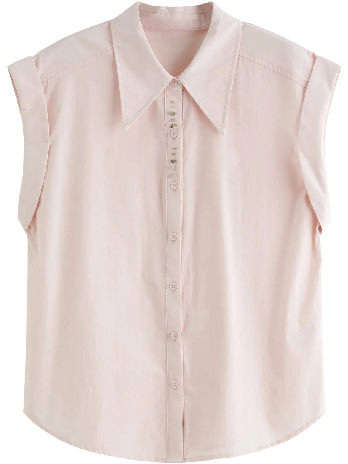 Chic French Style Pink Minimalist Temperament Shirt