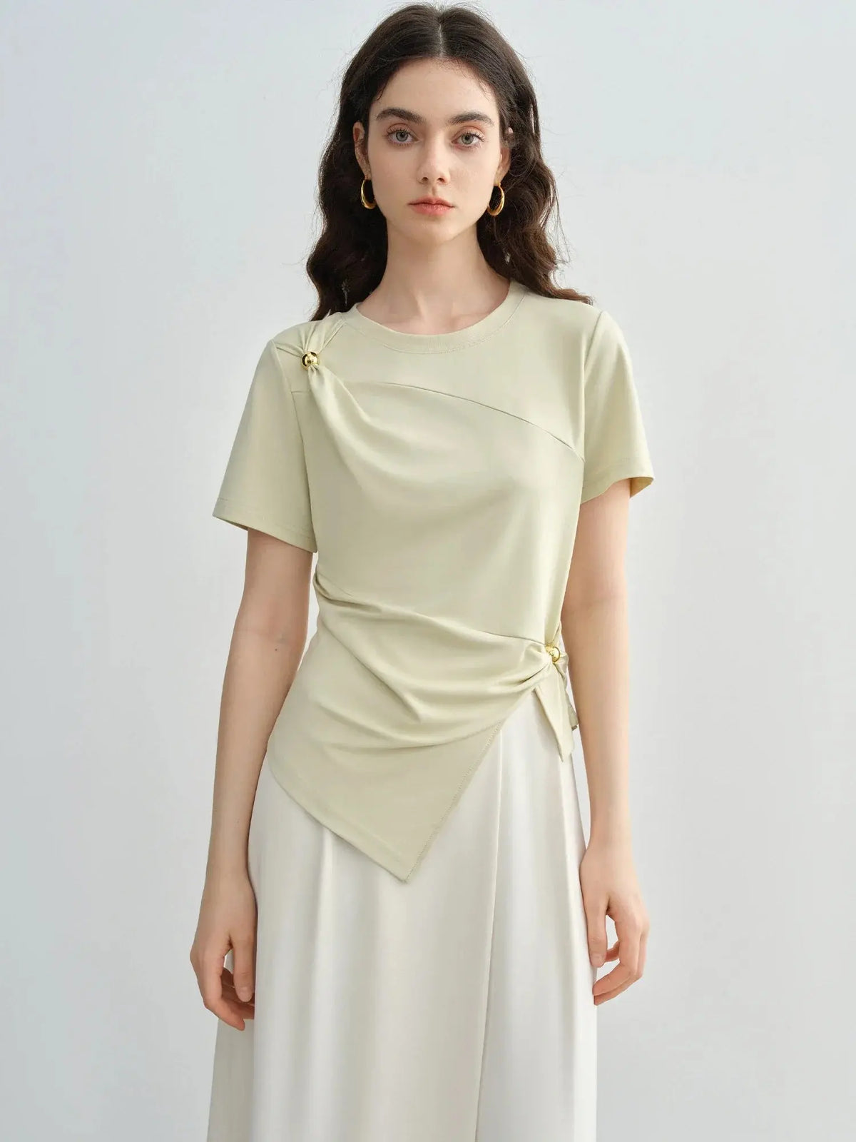 Chic Minimalist Short-Sleeve Top