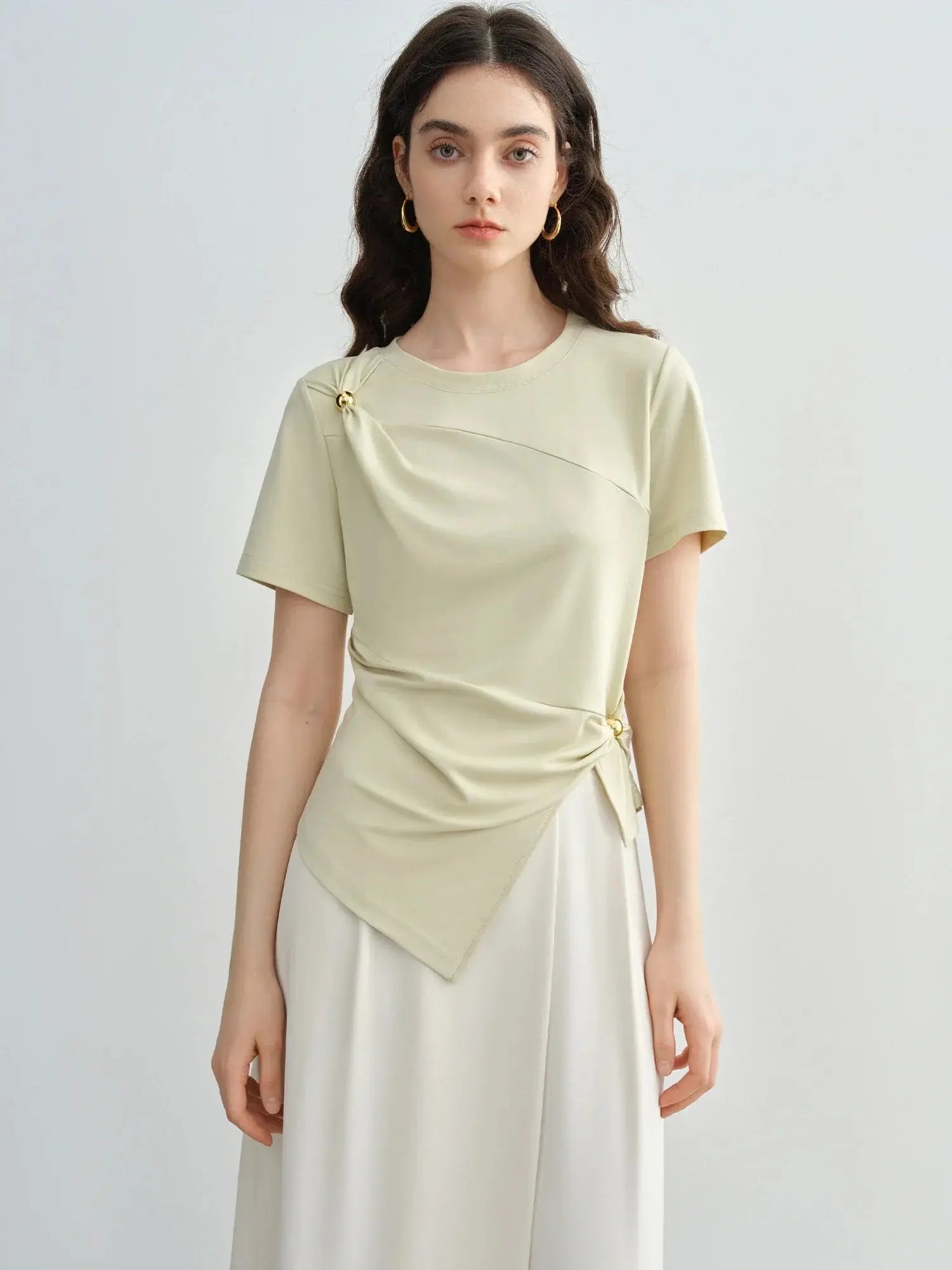 Chic Minimalist Short-Sleeve Top
