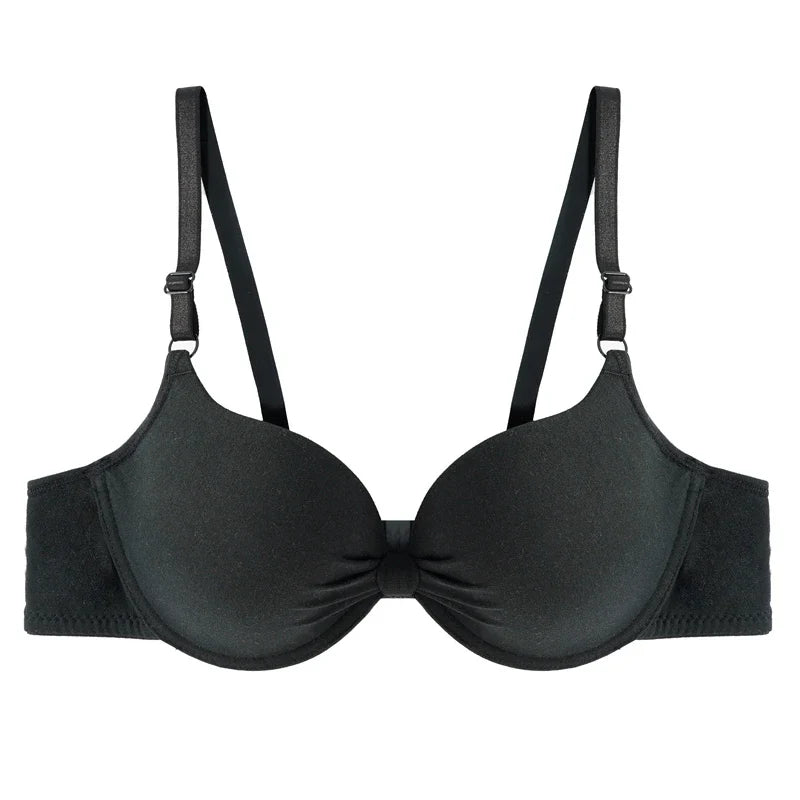 Push Up Bra Sexy Women's for Gathering Small Breasts Deep V Underwire Solid Bras Backless Intimate Underwear Padded Bra