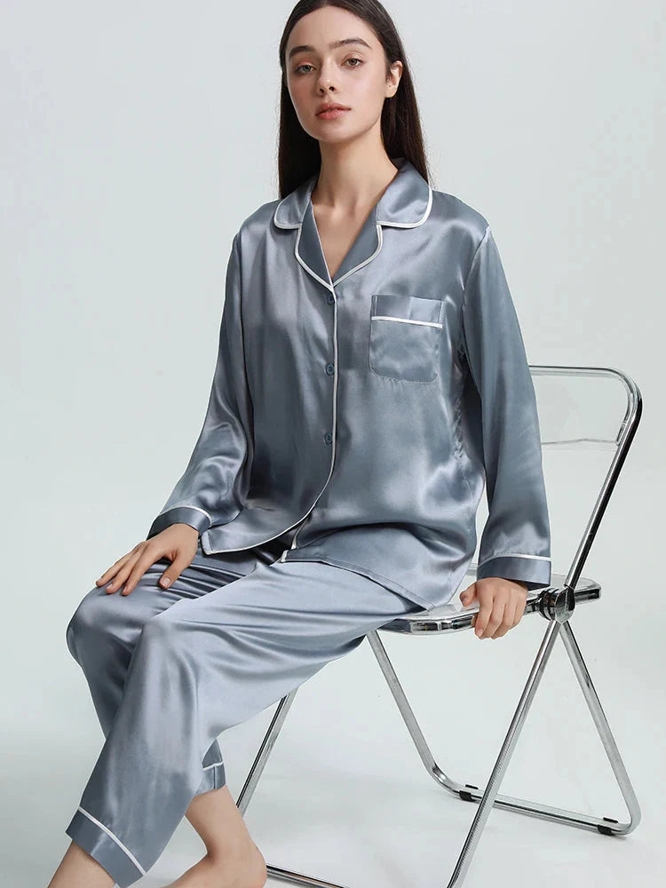 Mulberry Silk 2-Piece Pajama Set Long-Sleeved