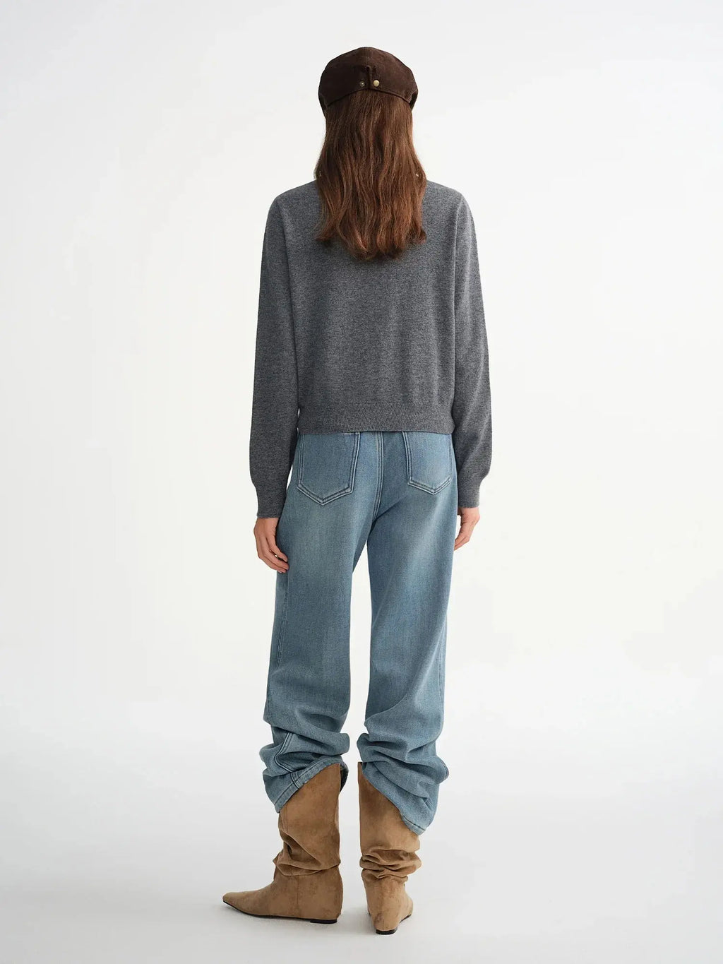 Plus-Size Floating Ribbon V-Neck Sweater